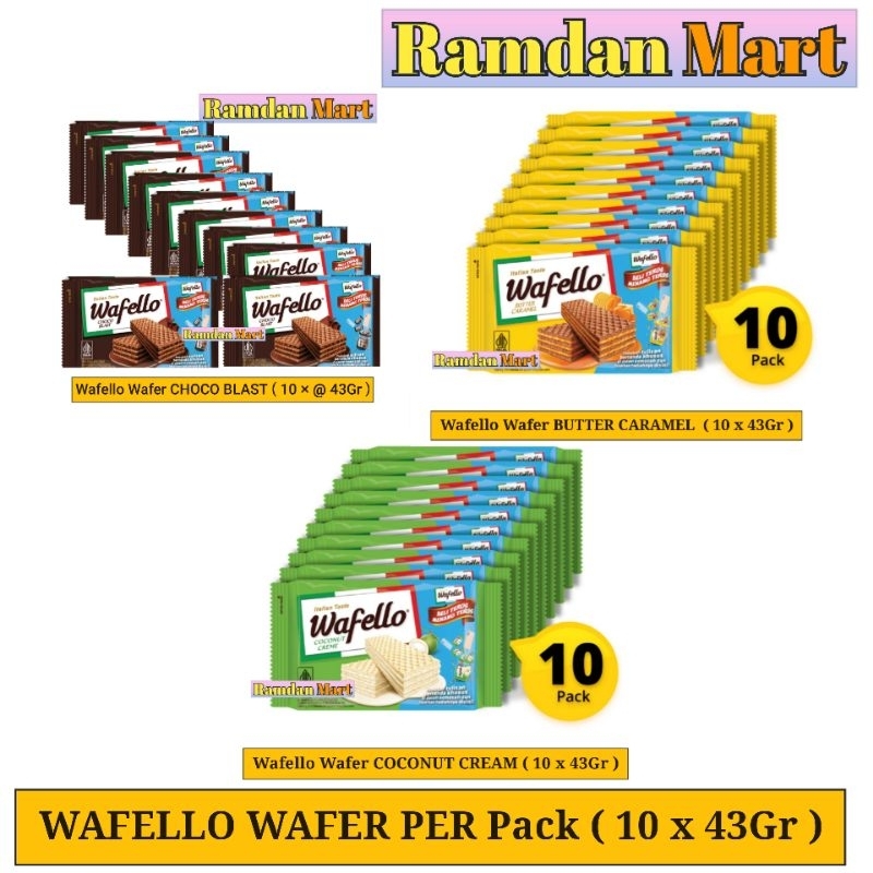 

WAFELLO WAFER PER PACK ( 10 Bungkus X @ 43gr )