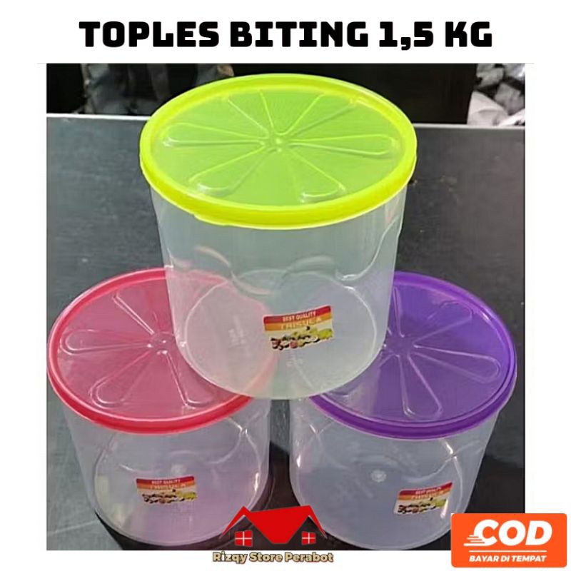 Toples 1.5 Kg/Toples murah/Toples Lebaran/Toples biting/Toples Plastik/Toples Serbaguna