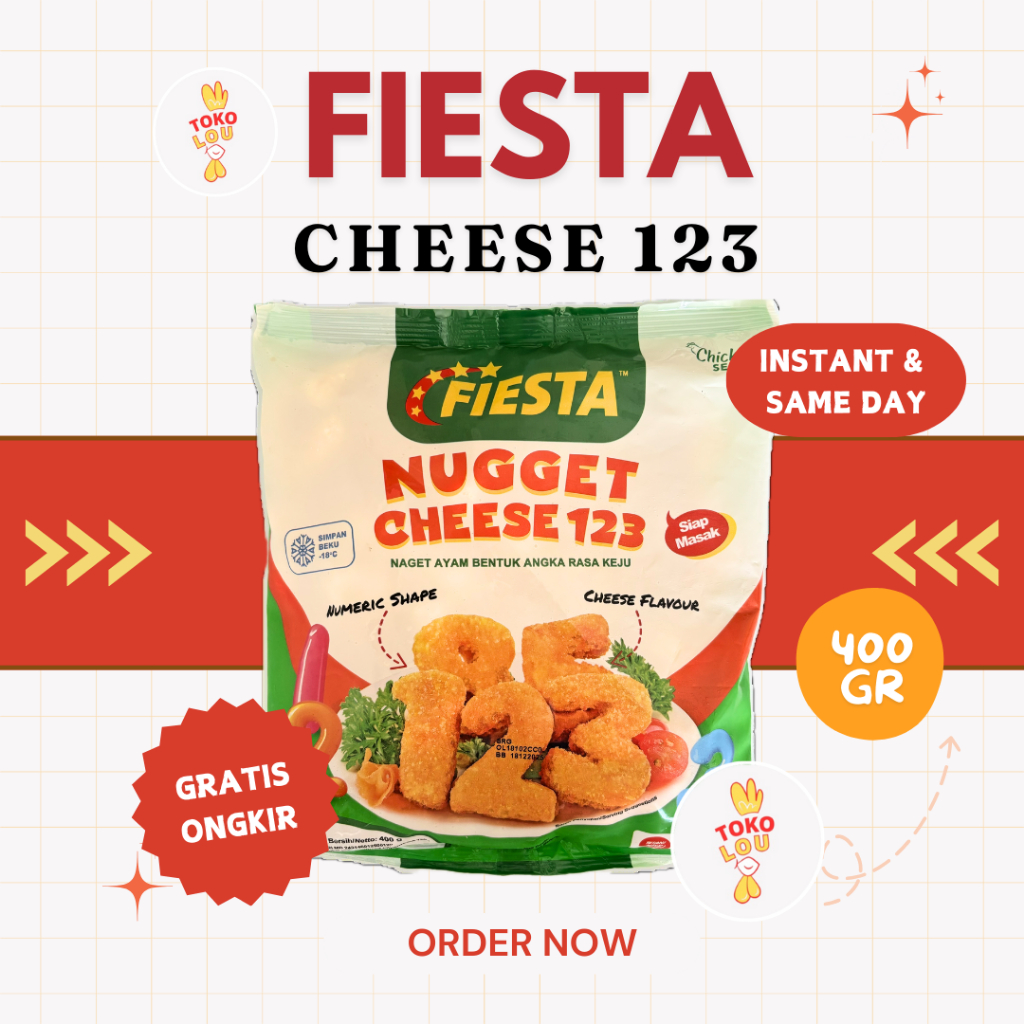 

FIESTA CHEESE 123 400GR | NAGET KEJU ANGKA