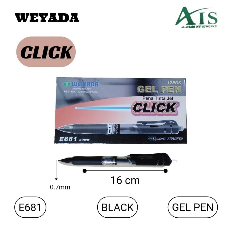 

pulpen weiyada ceklik hitam - 1pak