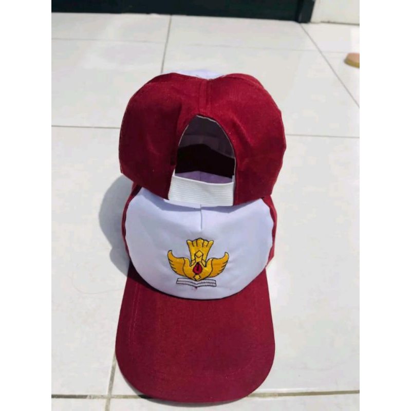 paket topi sd anak merah putih cewek cowok