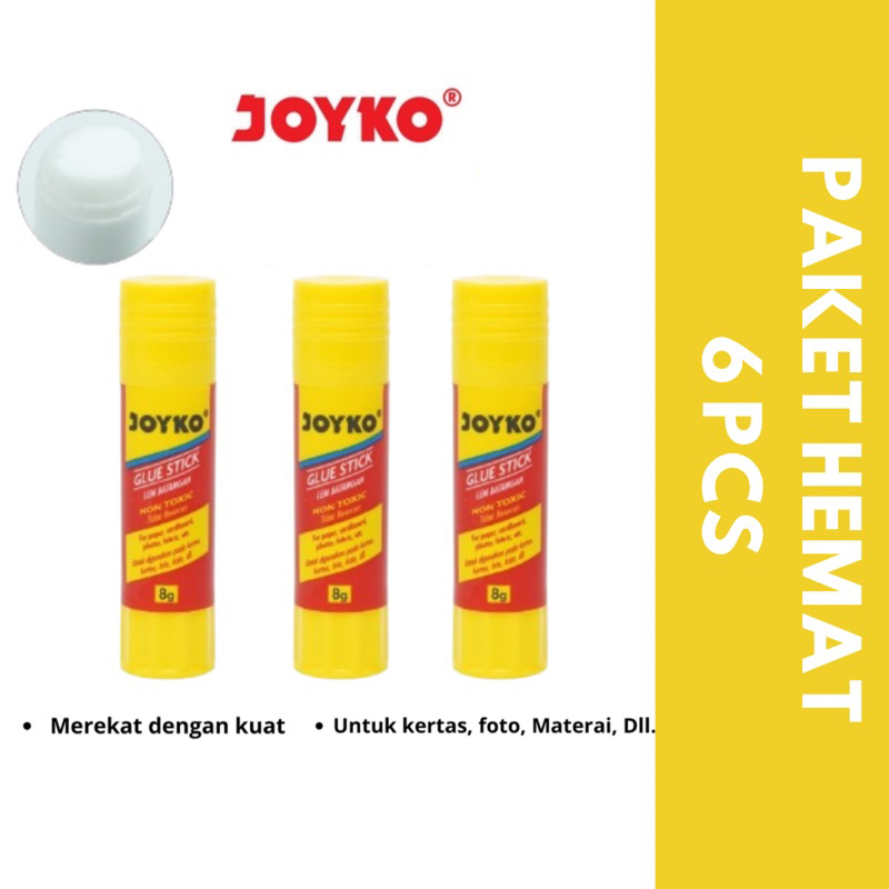 

Paket (6 PCS) Glue Stick Lem Kertas Batang Joyko GS-09