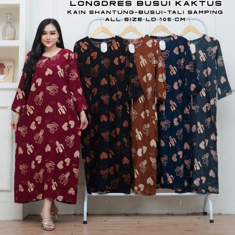 New  paket 100ribu 3pcs daster lengan panjang / daster longdress tali samping aneka motif terbaru