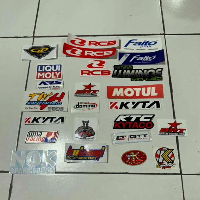 STICKER STIKER TEMPELAN SPONSOR RACING STICKER HELM MOTOR MOBIL
