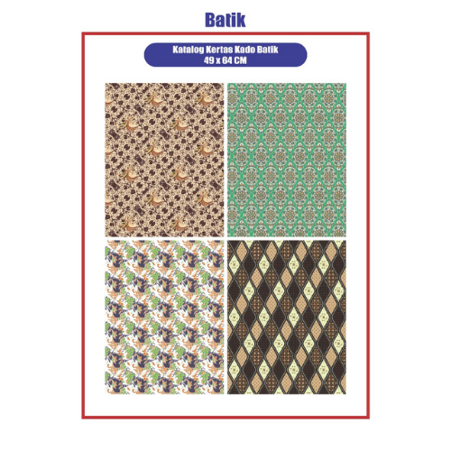 

Kertas Bungkus Kado Motif Batik (1 Pack isi 50 Lembar)