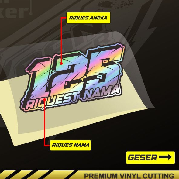 stiker custom riquest nomor balap stiker cutting nomor racing nomor start bisa riques nomor dan nama