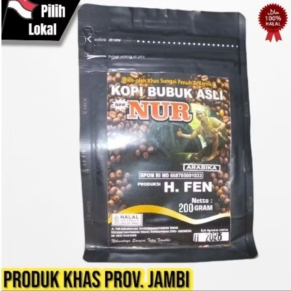 Kopi Nur Bubuk Asli New NUR Kerinci 200grm (Arabika)