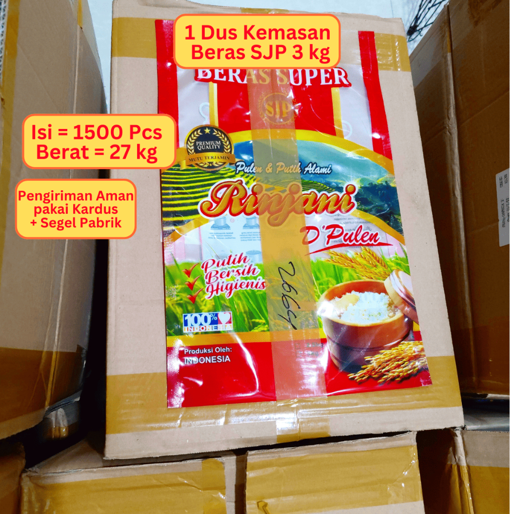 1 dus kemasan beras 3kg Printing Grosir Plastik Termurah Gratis Ongkir Zakat Fitrah