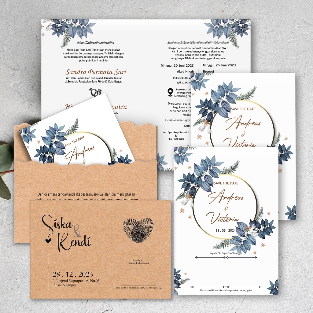 UNDANGAN PERNIKAHAN AMPLOP AESTHETHIC - UNDANGAN NIKAH AMPLOP MEWAH ELEGAN