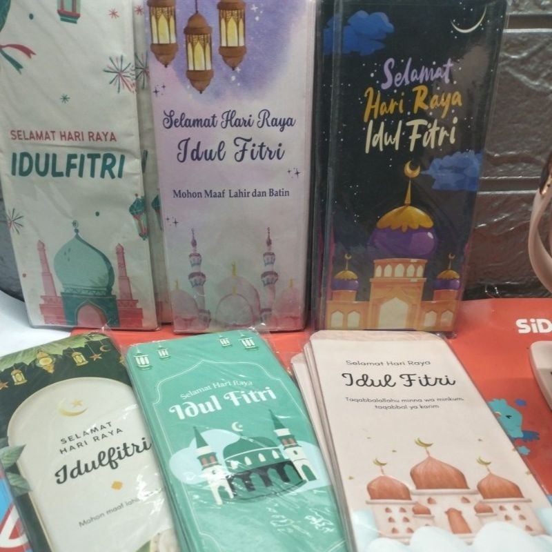 

Amplop Hari Raya Idul Fitri Panjang Angpau Lebaran Motif Uang Kertas Tanpa Lipat isi 10 Lembar