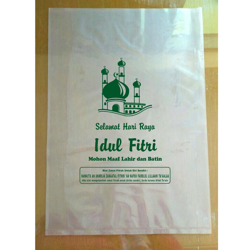 PLASTIK BERAS ZAKAT IDUL FITRI TANPA NETTO MUAT SAMPAI 3 KG