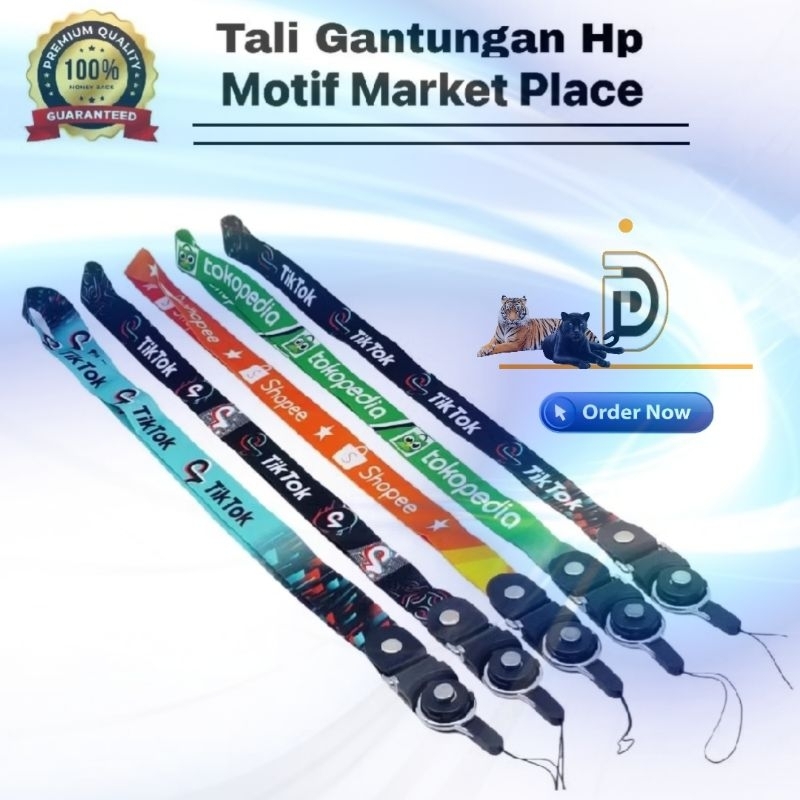 TALI GANTUNGAN HP MOTIF SOSIAL MEDIA MARKETPLACE & BRAND UNIVERSAL TALI HP LANYARD ID