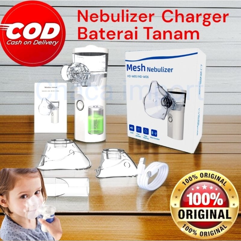 Nebulizer Alat Uap Pernapasan Pelancar Sesak Nafas Asma Ultrasonic Steam Inhale Set Original Portabl
