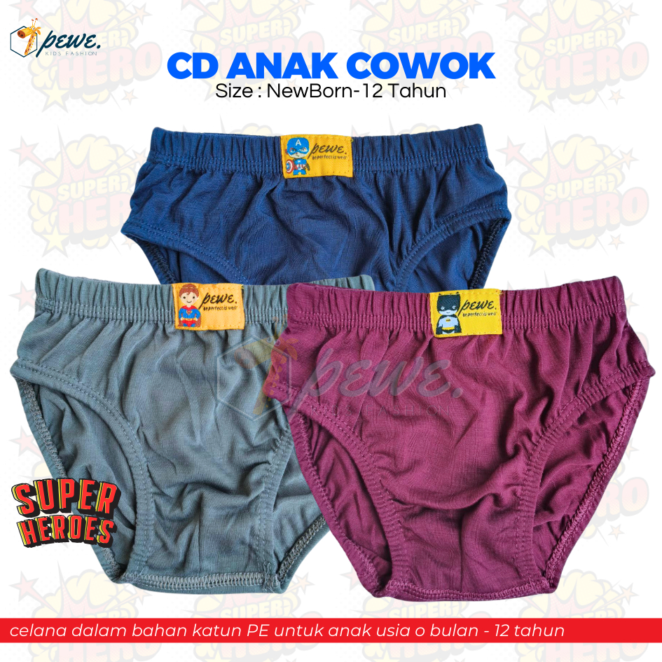 6 Pcs Sempak Anak Laki laki Polos Anak Cowok umur 12-13 tahun Celana Dalam Anak Laki Sempak Anak Cow