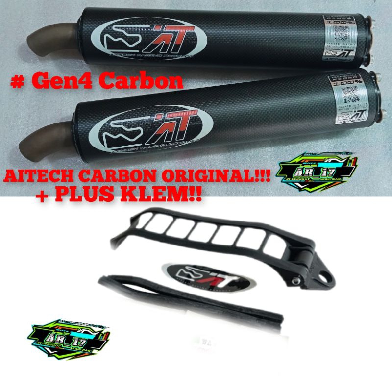 Silincer Knalpot AITECH CARBON Kevlar ASLI ORIGINAL Model  GEN 4 & Silver Ninja RR R SS ZX
