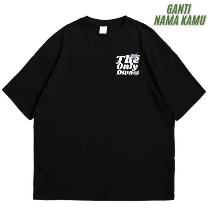 TSHIRTHITAM/ KAOS SABLON DTF DESAINT NAMA SENDIRI/KAOS COUPLE BUCIN/KAOS COUPLE PASANGAN.