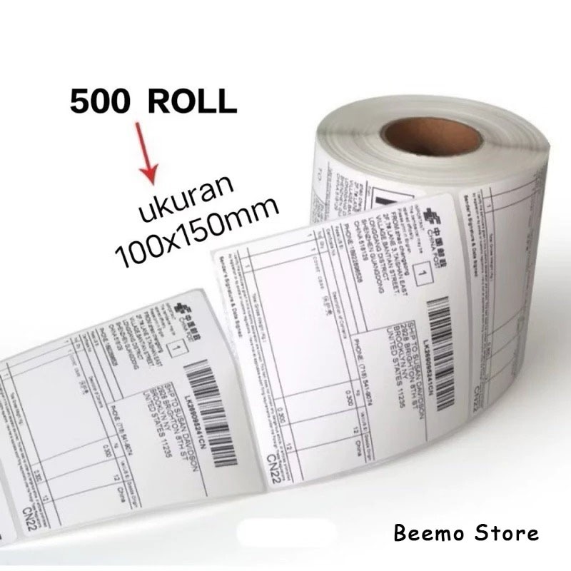 

KERTAS LABEL THERMAL 100x150 isi 500 Stiker BARCODE ukuran A6 100 x 150