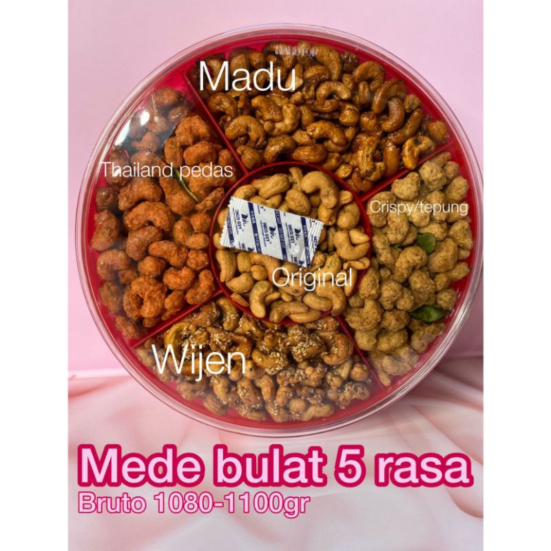 

Kacang Mede Toples Rasa Tepung/Madu/Wijen/Thailand/Tomyam/Keju ±1000gr