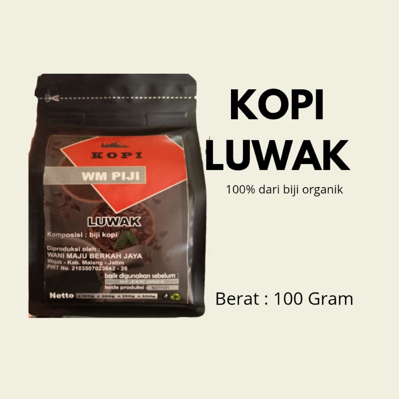 

Kopi Luwak - Gilingan Halus Natural Berat 150 Gram