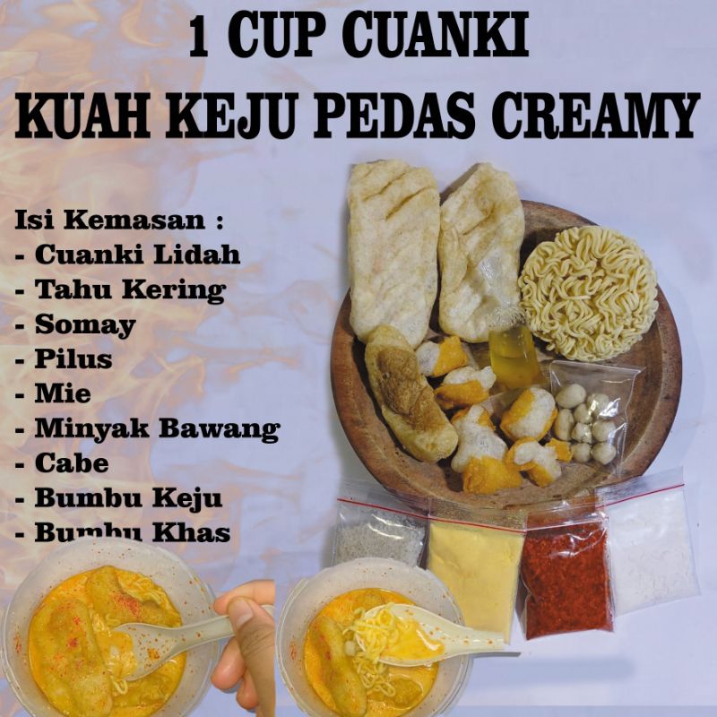 

CUANKI CUP KUAH KEJU TINGGAL SEDUH GA USAH DIREBUS / CUANKI KERETA API / CUANKI KEJU CREAMY
