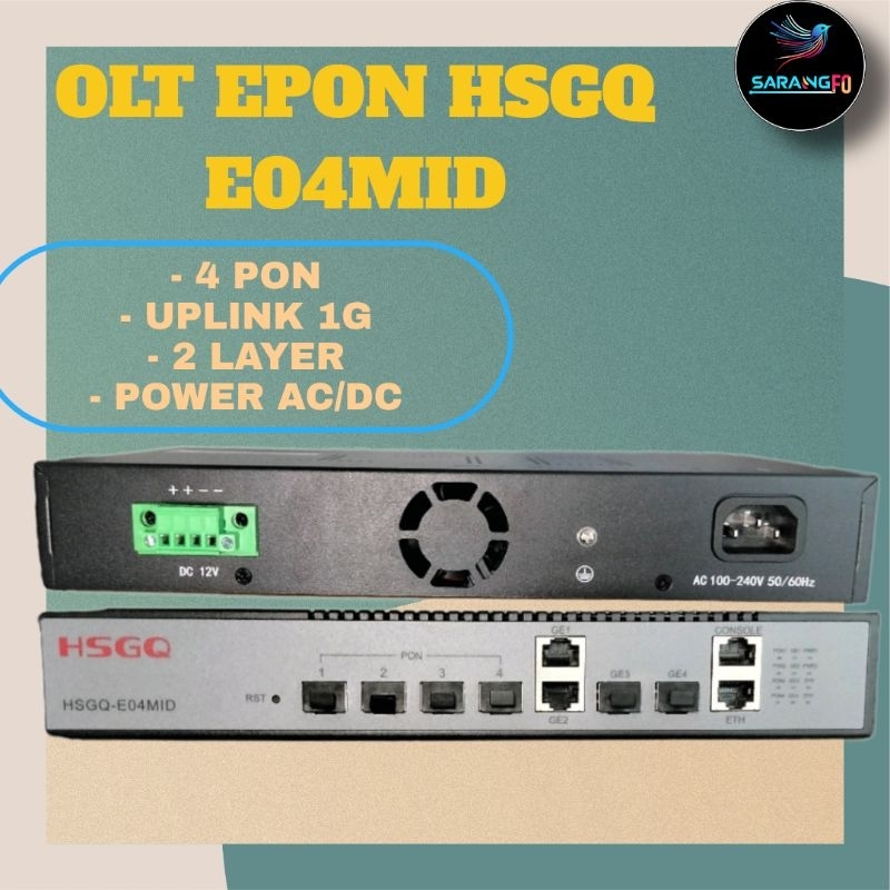 OLT EPON HSGQ 4 PON E04MID Uplink 1G 2 LAYER POWER AC/DC