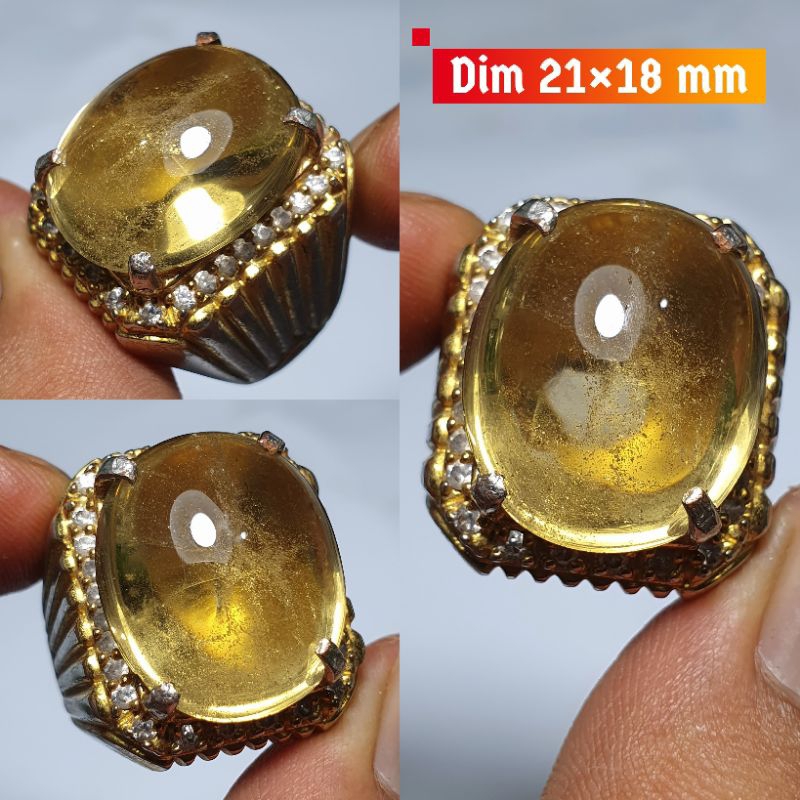 Cincin kecubung kuning asli kalimantan
