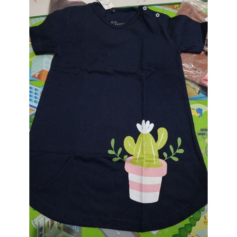 dress tunik kaos kiydu lengan pendek adem