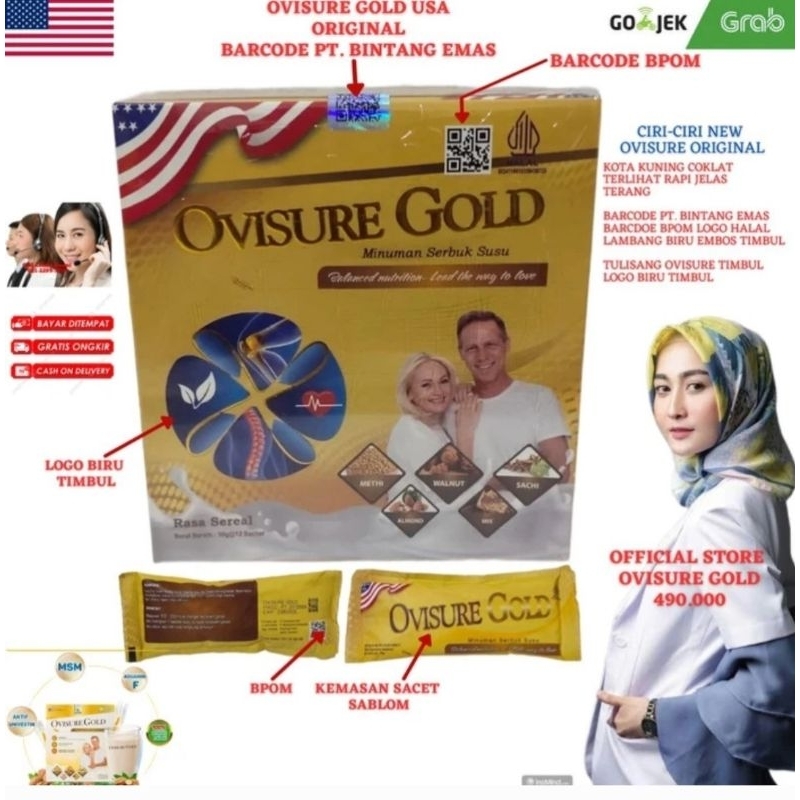 

Original Ovisure Gold Milk Susu Kesehatan Tulang Persendian Terapy Syaraf Kejepit Tulang Keropos
