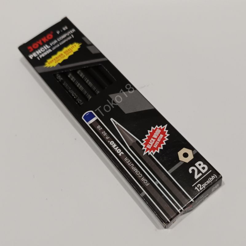 

1 Pak Pensil 2B Joyko Hitam(Isi 12 Pcs) / Pensil 2B Kayu Hitam