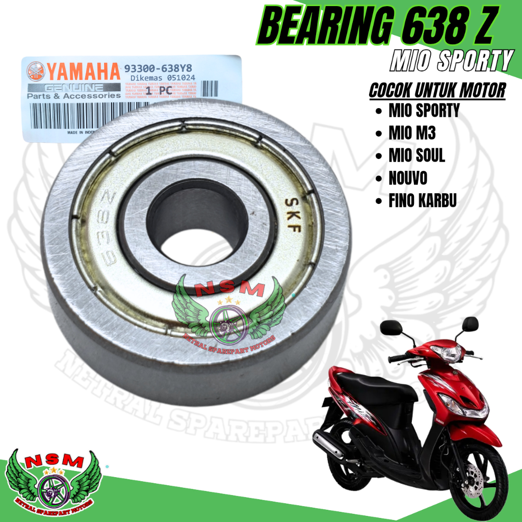 BEARING LAHER LAHAR 638 ZZ BAK CVT MIO SPORTY FINO NUOVO MIO SMILE KUALITAS ORIGINAL