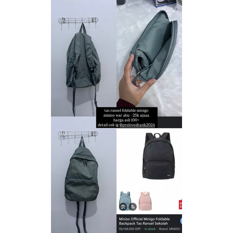 preloved tas ransel minigo miniso