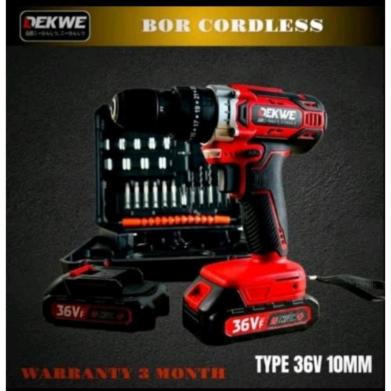DEKWE DK 1036 BOR CORDLESS 10 MM 2 BETERAI + KOPER