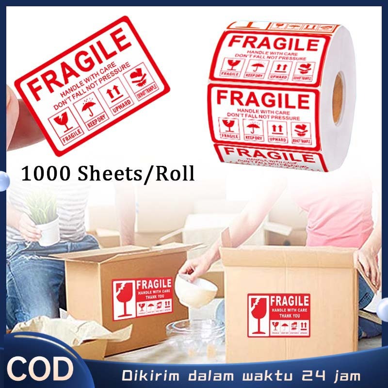 

1000 Pcs 60 X 40 mm Fragile Sticker Label Fragile Sticker Label Sticker Fragile Sticker Fragile Roll