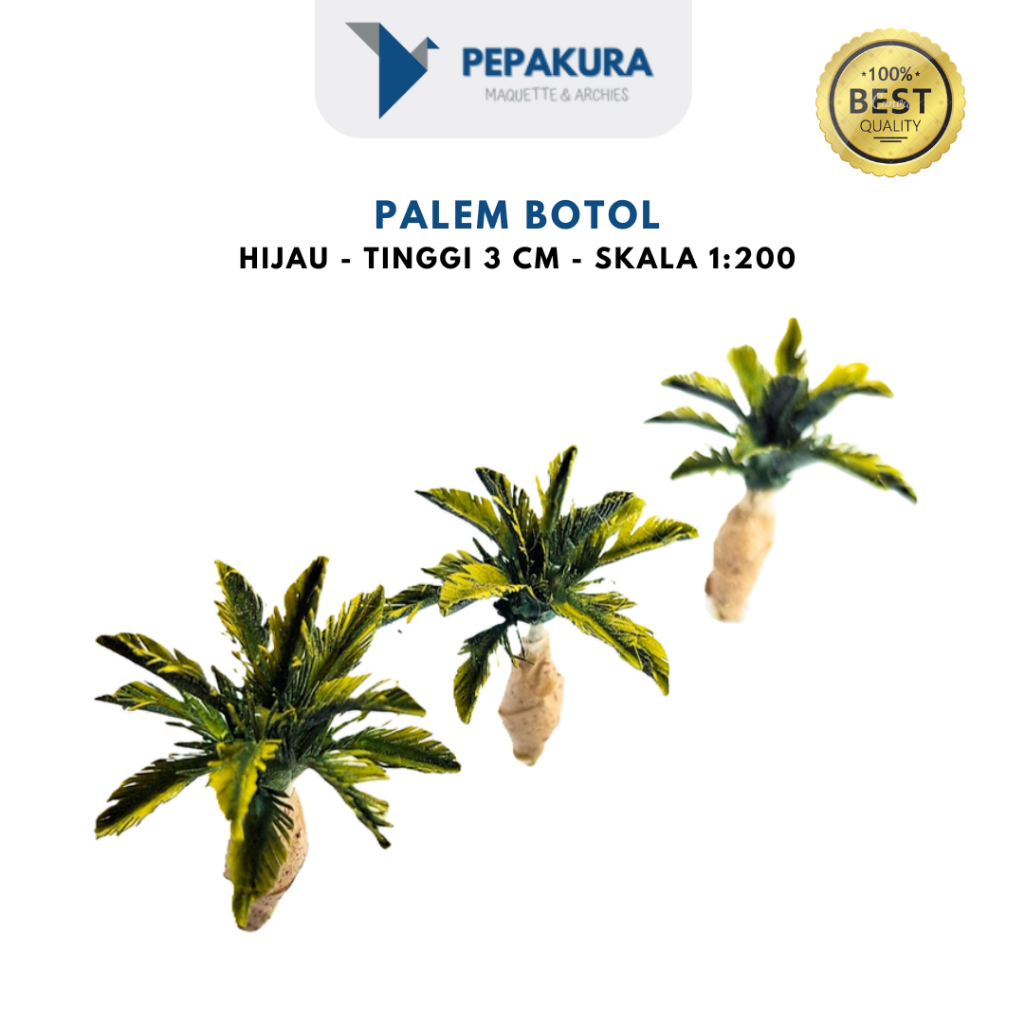 Palem Botol Tinggi 3 cm (Skala 1:100 1:200) - Tanaman Artifisial Maket/Miniatur - Bahan Maket