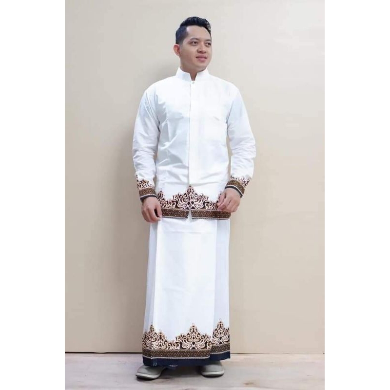 baju koko pria dewasa setelan sarung batik