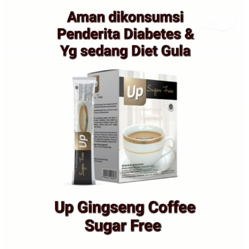 

UP GINGSENG COFFEE SUGAR FREE. 15 Sachet. Coffee Rendah Kalori