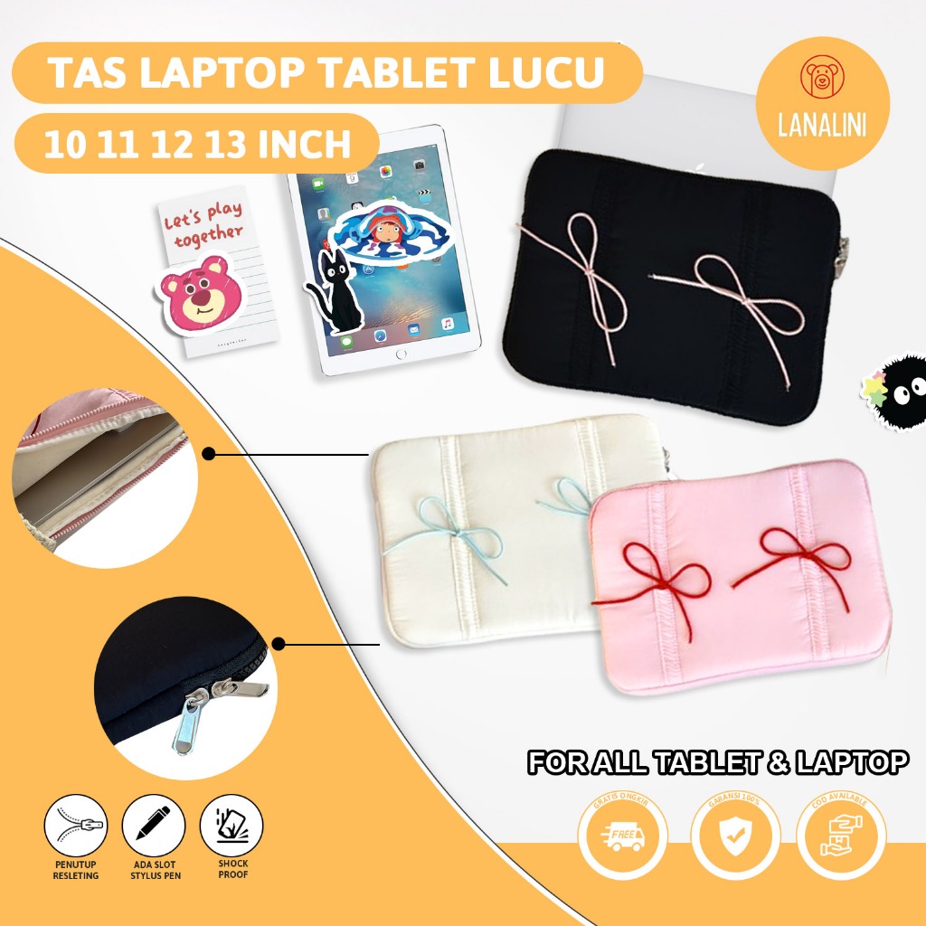Tas Sleeve Laptop Y2K Pita Pouch Sarung Bag Case Ipad Tab Tablet Macbook Air Pro Asus Acer Lenovo HP