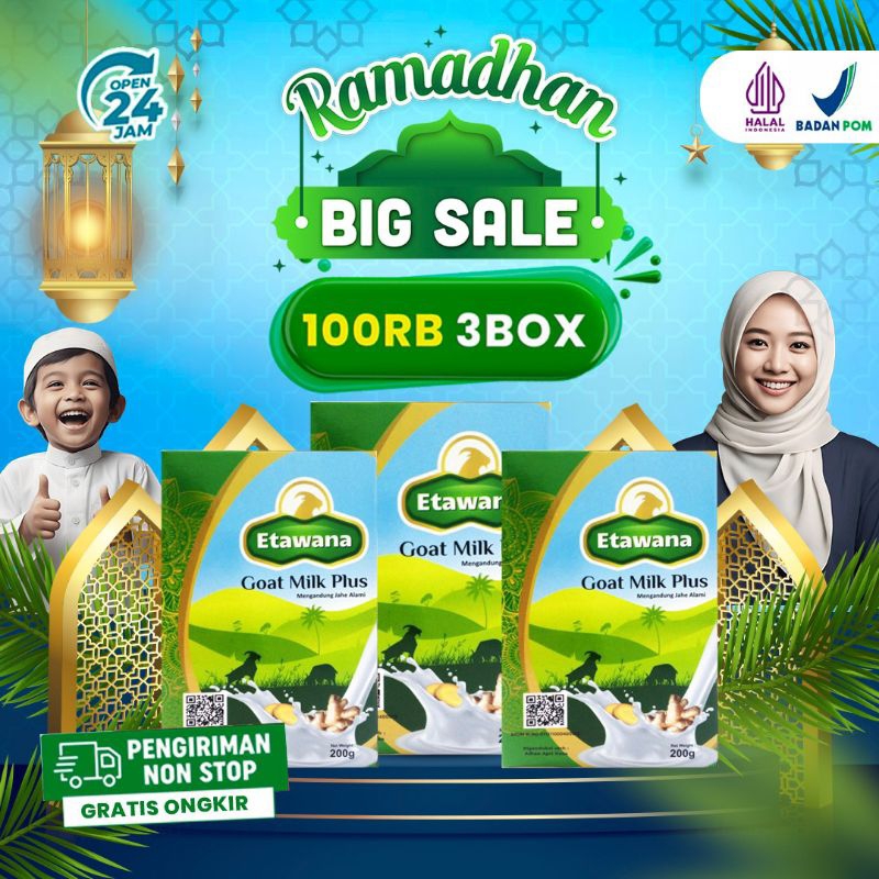 

Etawana Goat Milk Plus Paket 3 Box - Susu Kambing Murni Jahe & Krimer