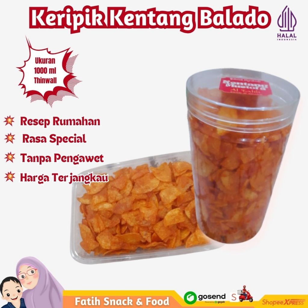 

Keripik Kentang Balado viral Pedas manis gurih original kripik kentang Mustofa HOMADE