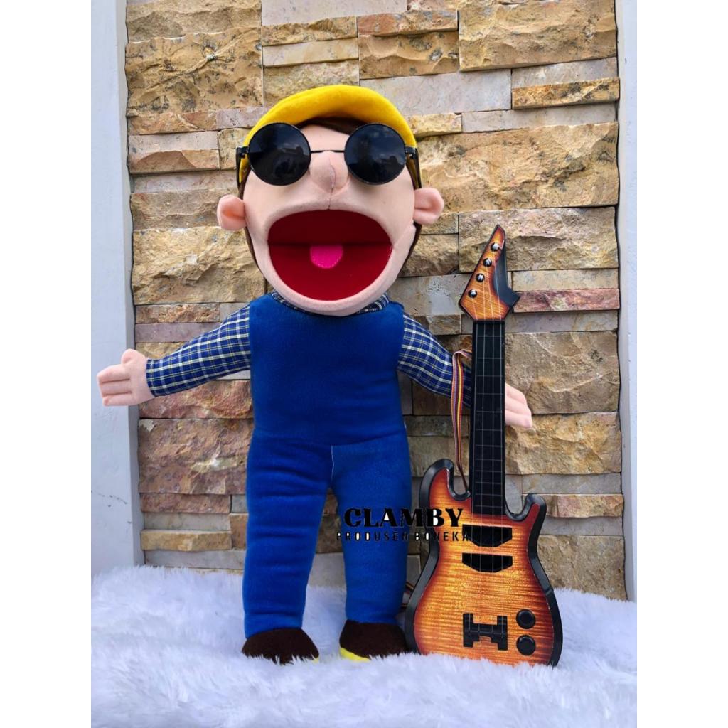 Boneka Tangan Mulut Gerak karakter unik Kakak Topi Kuning lucu |Boneka Ventriloquist