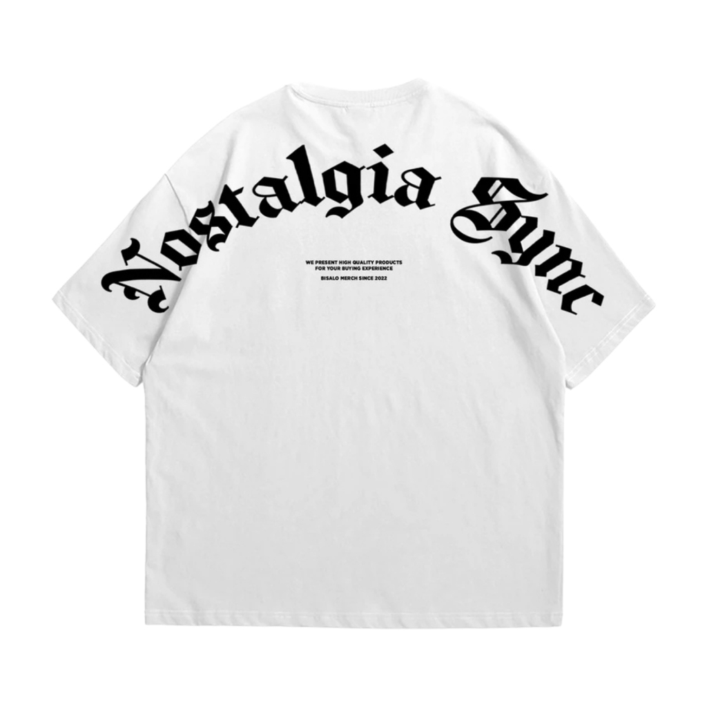 Kaos Pria Wanita Oversize Premium motif "NOSTALGIA SYNC" bahan Cotton Combed 24s Streetwear Bahan ad