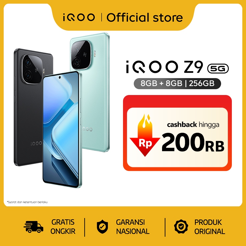 iQOO Z9 5G (8/256) Snapdragon 7 Gen 3, 6000 mAH, 144Hz AMOLED (4500 nits), Sony IMX882