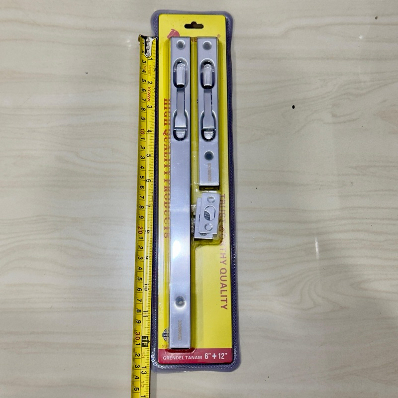 MASSAKI grendel pintu tanam 12" + 6" gerendel gelap slot 2 pintu hidden latch grendel pintu 2 daun g