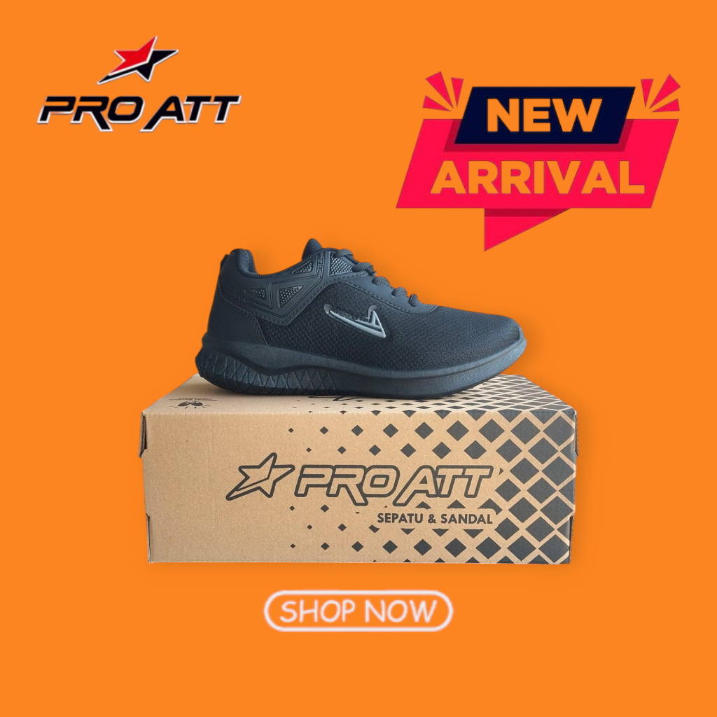 Sepatu Pro ATT LCH 740 Hitam-Hitam Tali 37-40 SD-SMP Unisex/Sneakers/Sepatu kasual/Sepatu  Sekolah