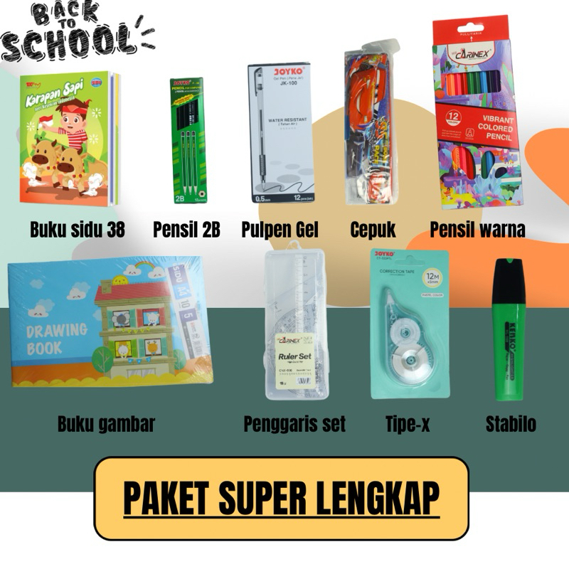 PAKET ALAT TULIS SEKOLAH MURAH / Buku tulis / Alat tulis / pensil Warna