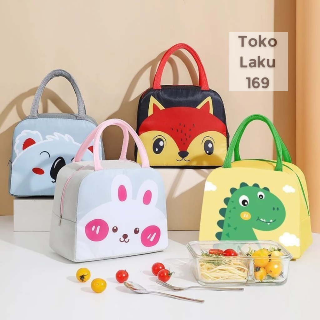 Tas Bekal Karakter Lunch Bag Cooler Tahan Panas / Tas Makanan Tahan Panas