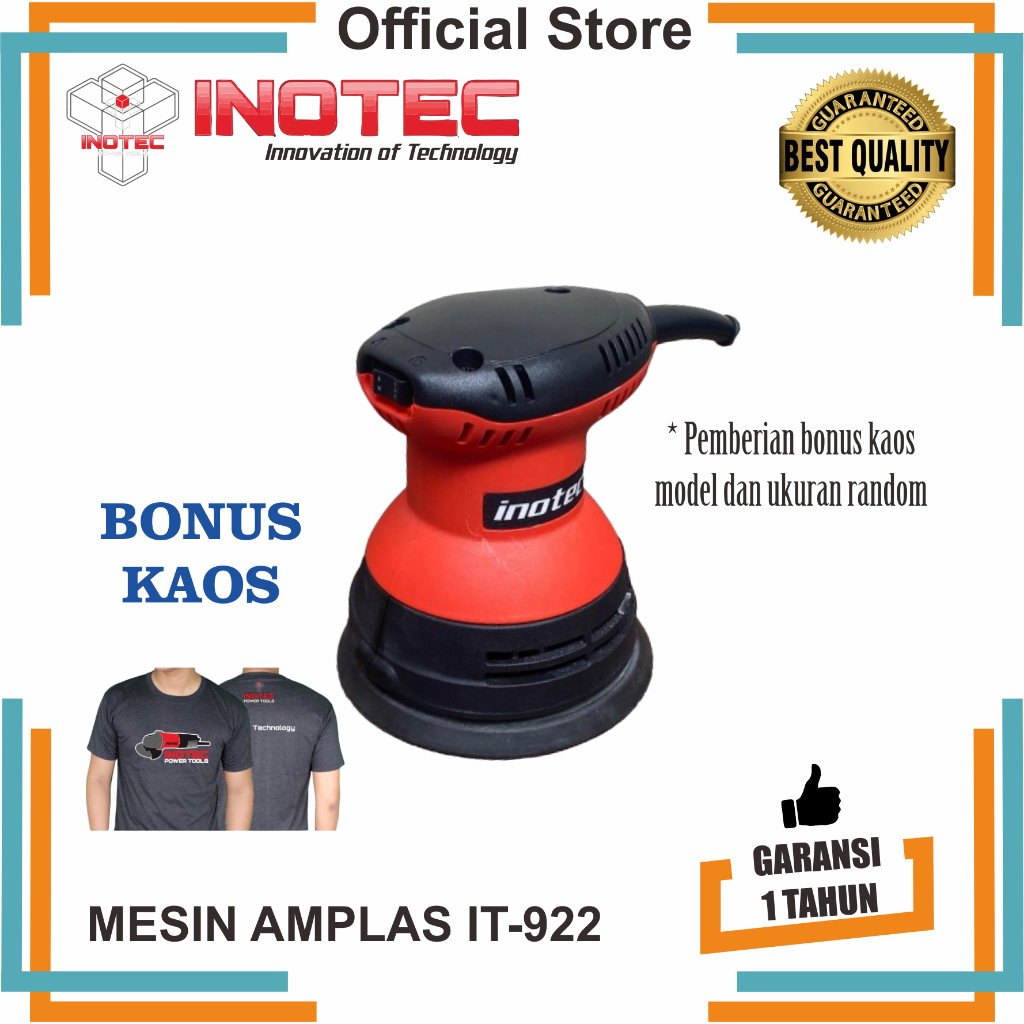 INOTEC MESIN AMPLAS BULAT / ORBITAL SANDER 922