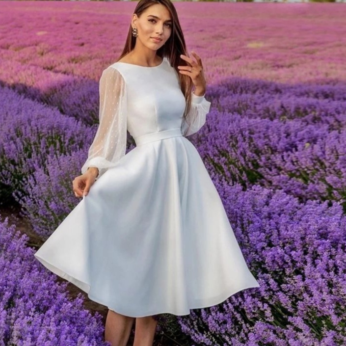 Eghalisa - Referensi Dress wanita bahan scuba premium mix tile dot midi dress.