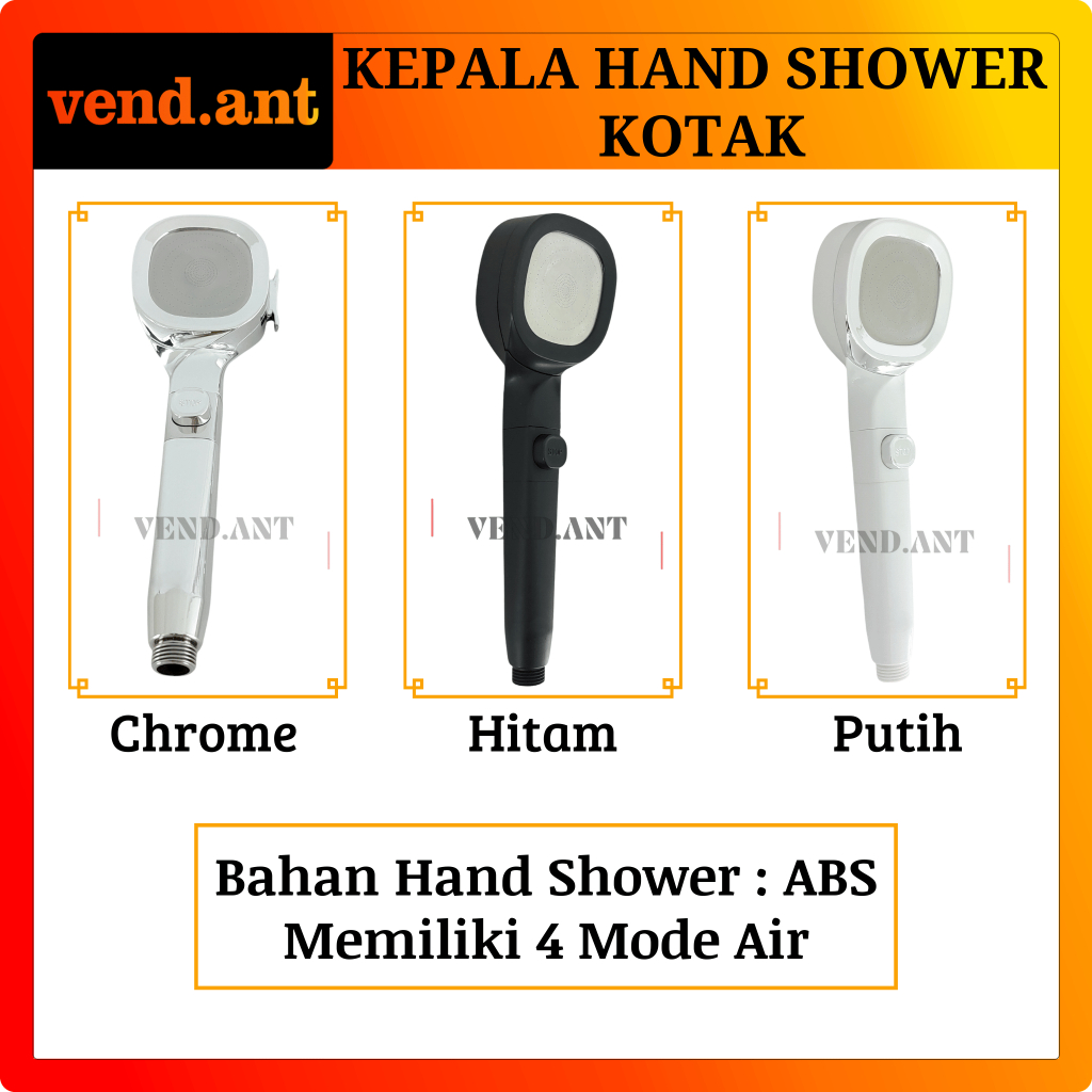 Kepala Gagang Hand Shower Kamar Mandi 4 Mode Pancuran Air Kotak
