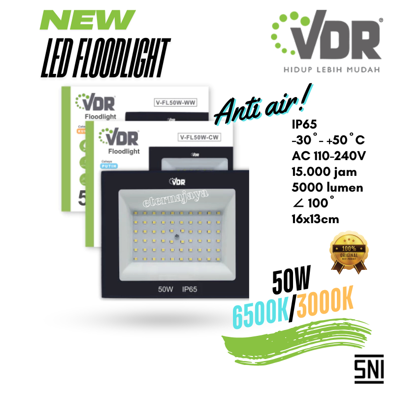 Lampu Sorot LED Floodlight 50w Outdoor Penerangan Jalan Taman Lapangan Tembak Tahan Air 50 watt